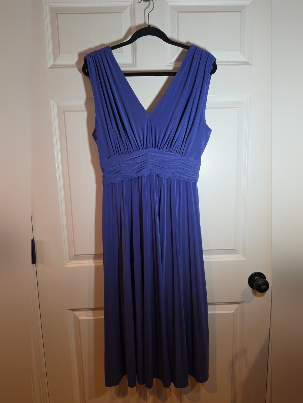 Suzi Chin Maggy Boutique Blue Purple Winkle Fit & Flare Cocktail Dress Size 14